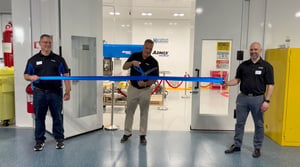 chemical lab for mixing ribbon cutting